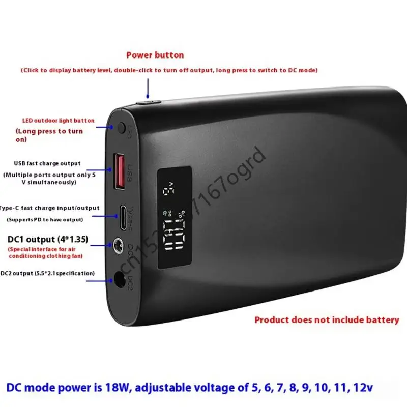 7Slot 18650 حالة البطارية الجهد القابل للتعديل 7pcs 18650 قذيفة حامل البطارية للأجهزة الإلكترونية للتخييم في الهواء الطلق 634A #4