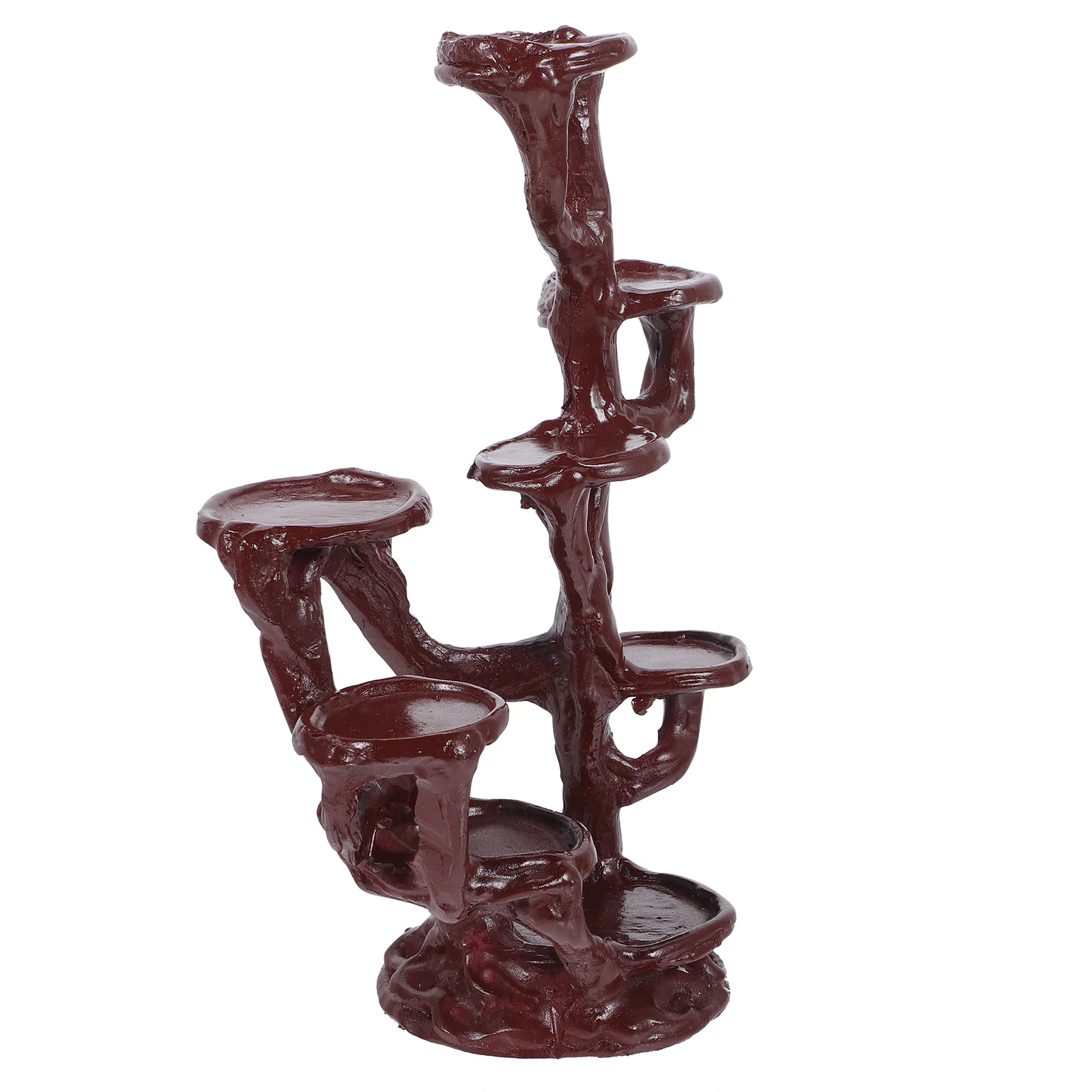 Resin Plant Stand Multi Layer Indoor Outdoor Flower Pot Base Holder Durable Natural Color Stable Structure Long Service Time