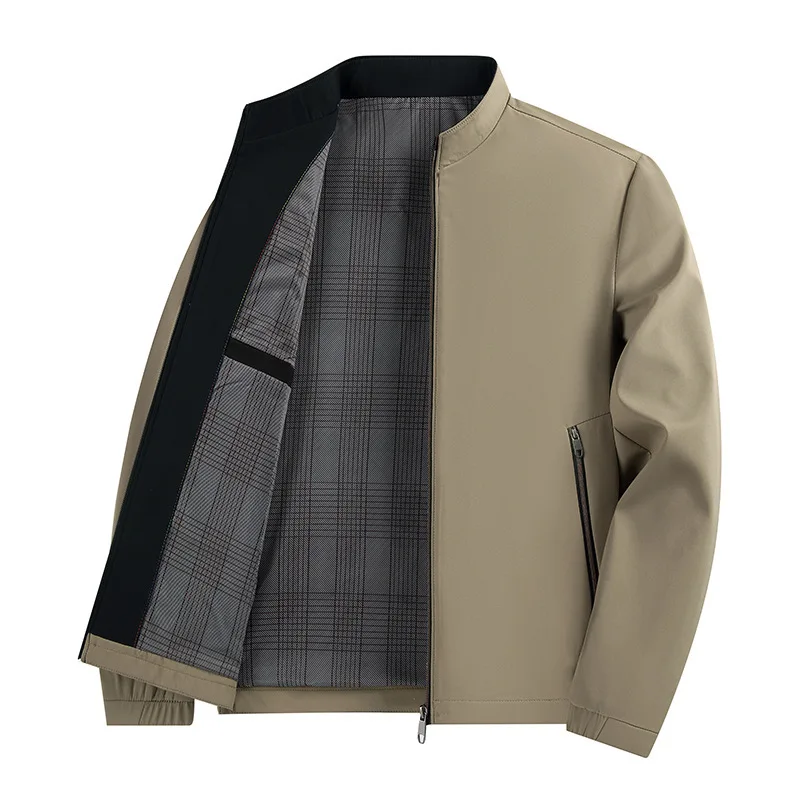 Spring Autumn Stand Collar Business Jacket Men's High Quality Casual Outerwear
