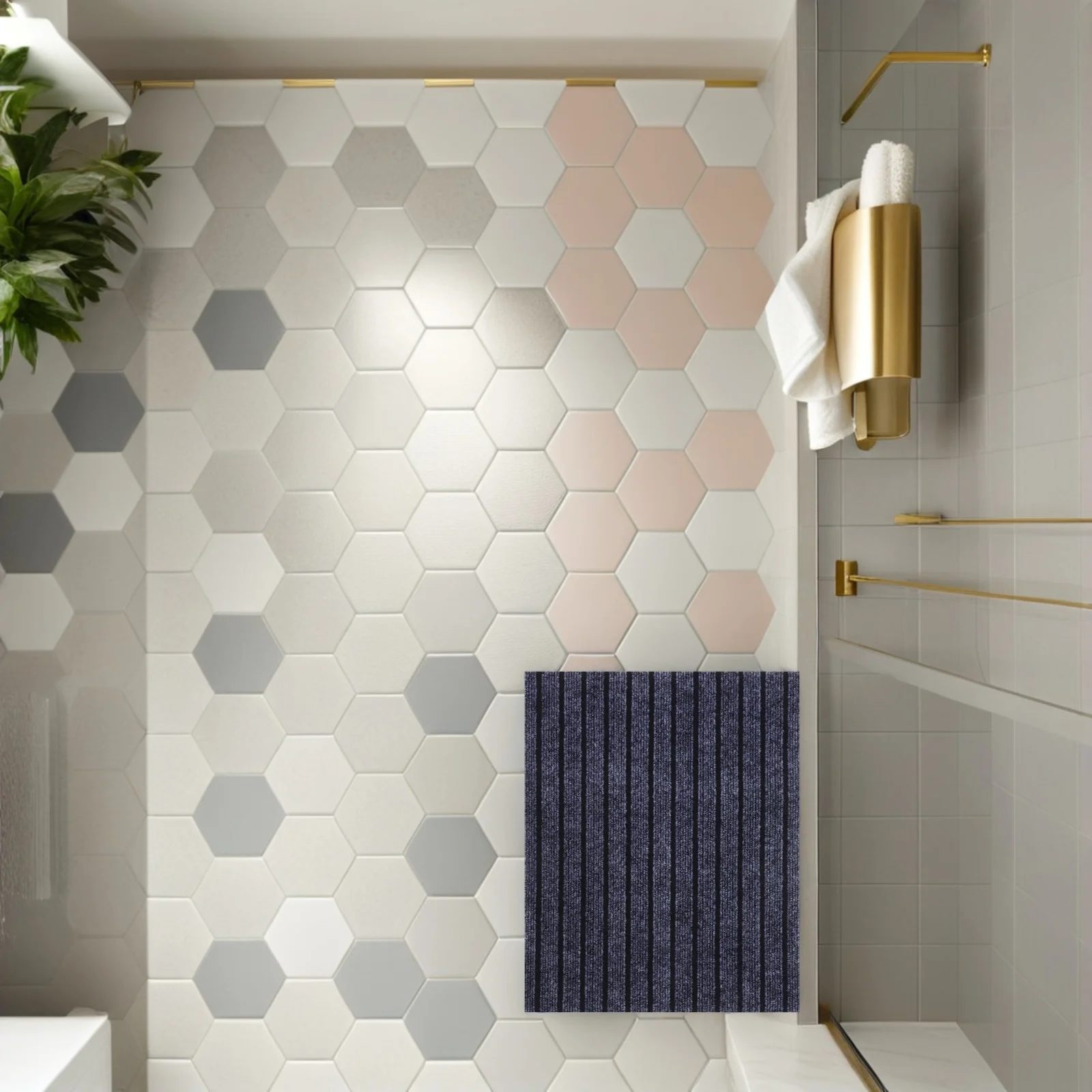 

2Pcs Urinal Mats Fast Dry Non-Slip Bathroom Rugs Absorbent Floor Protection for Hotels Malls High Traffic Areas