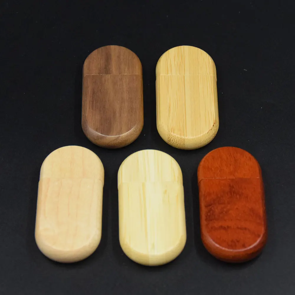 10 Buah/Lot (LOGO Gratis) USB Flash Drive Kayu dengan Kotak Flashdisk 3.0 4GB 8GB 16GB 32GB 64GB 128GB Stik Memori Hadiah Pernikahan