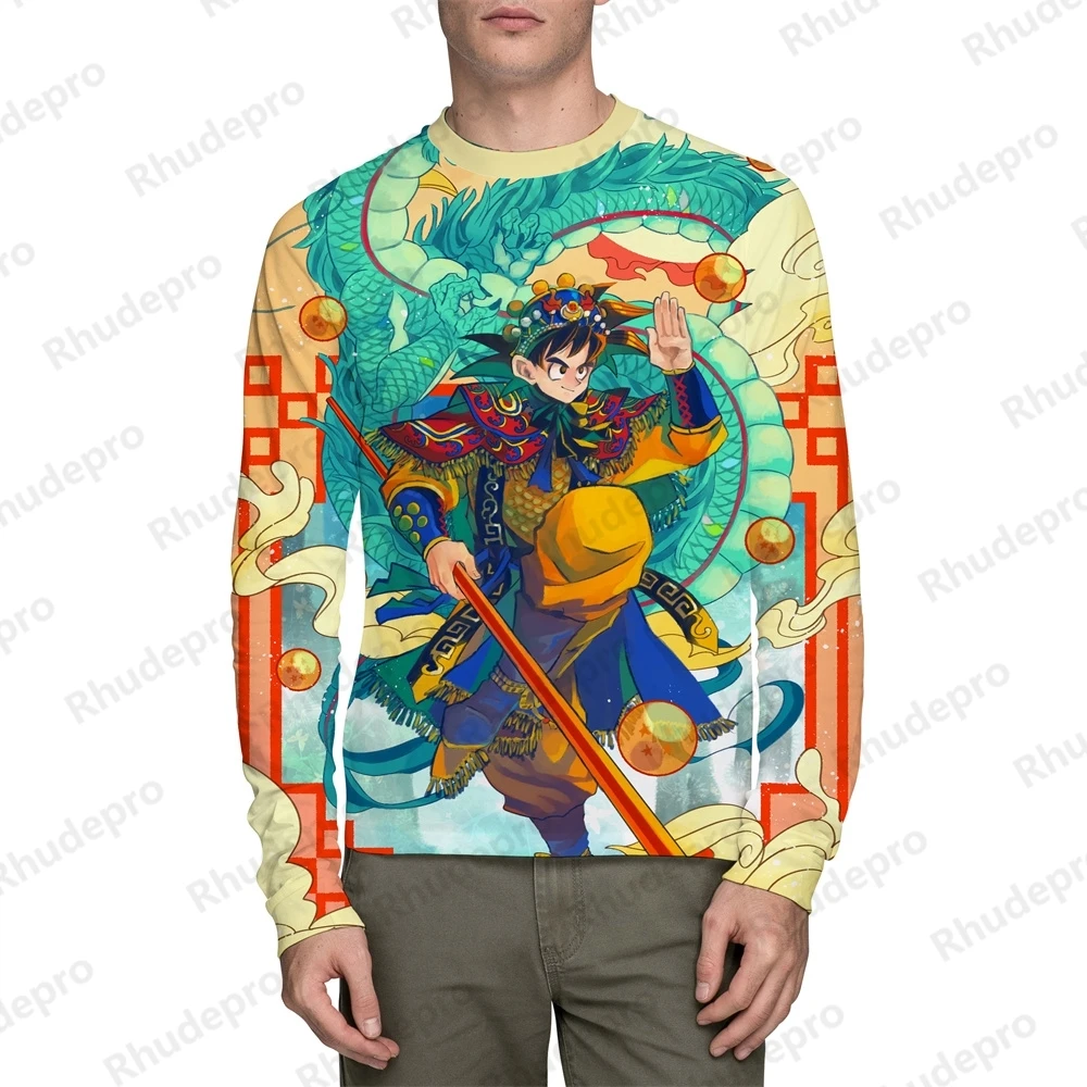 

Long sleeve Men T Shirt Dragon Ball Z Fashion Men's T-shirt Trend Tops Clothing New 2024 Shirts Vegeta Goku Oversized Y2k Anime