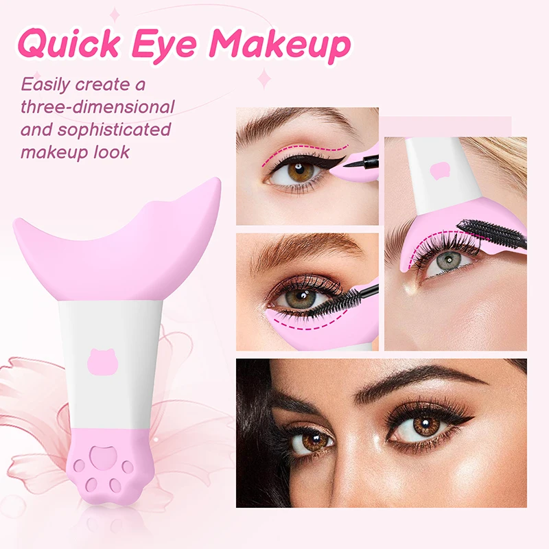 Multi-functional Eyeliner Stencil Wing Tips Silicone Eyeliner Eyebrow Aid Drawing Eyelashes Wearing Aid Reusable Makeup Tools