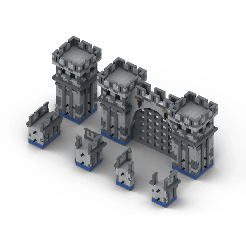 MOC-67137 Stone Wall Gate Modular Building Block Assemblyรุ่นปราสาทยุคกลางบรรยากาศอนุภาคDIY Creative Gifts1539PCS