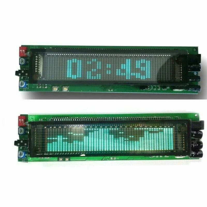 Music Spectrum Display Analyzer with Clock Audio Level Indicator
