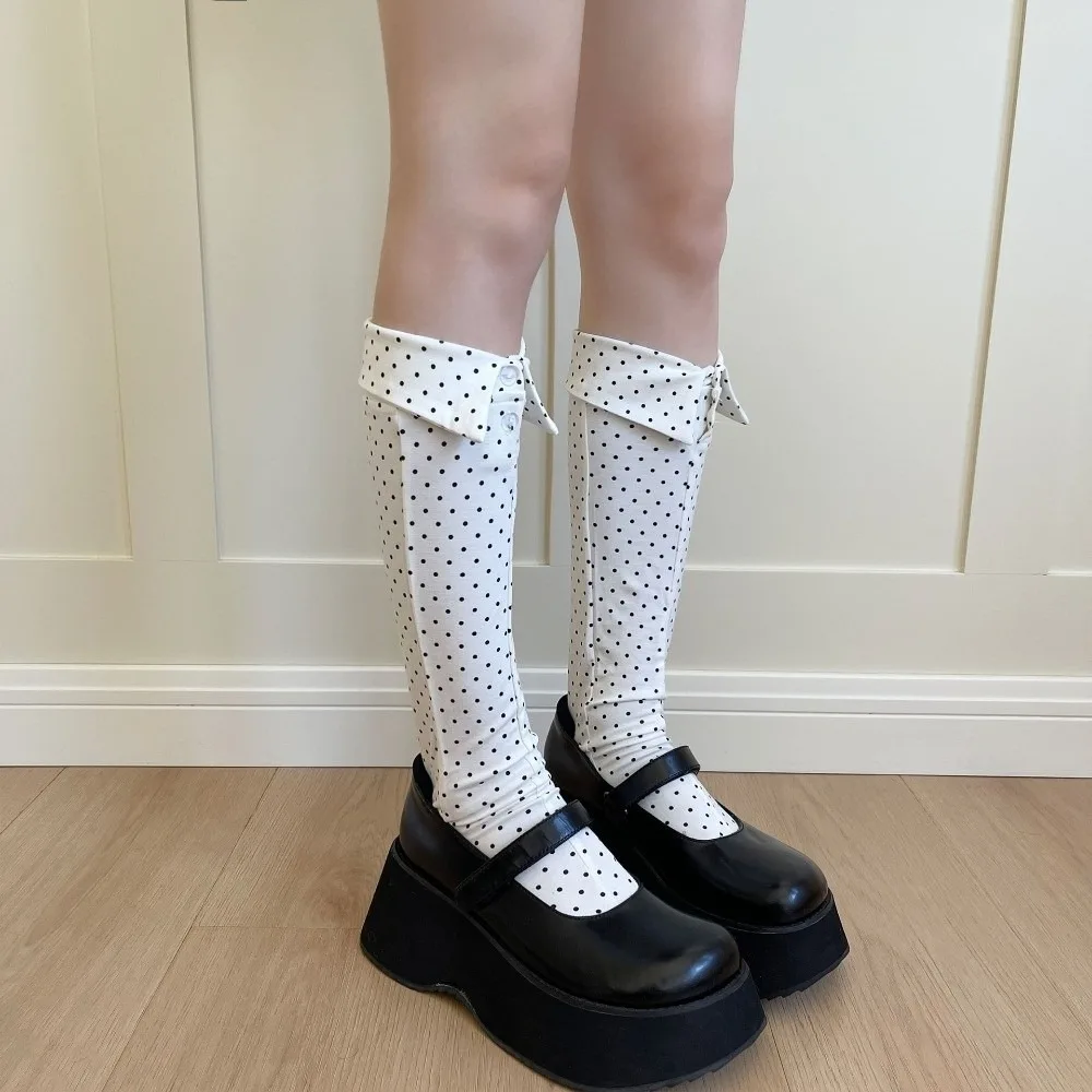 مريحة زر الوجه طوق الجوارب التلبيب الجدة البولكا نقطة الجوارب بلون الجوارب قصيرة الكاحل الجوارب الإناث #1