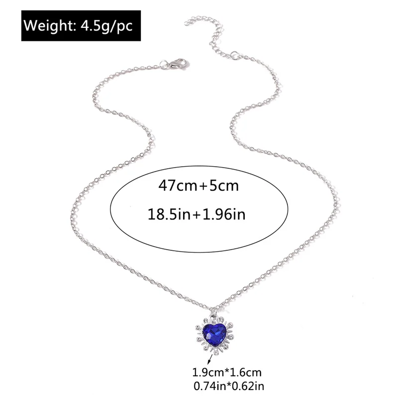 Aihua Neue Titanic Herz Von Ozean Blau Liebe Für Immer Anhänger Halskette Für Frauen Mädchen Party Festival Schmuck Geschenke – Detail 7