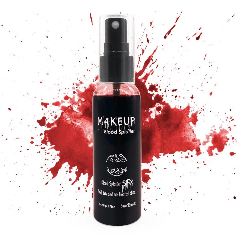 Movie Makeup Halloween Plasma Spray for Realistic Blood Effects Cosplay Makeup Fake Blood Washable for Clothes Zombie Costume