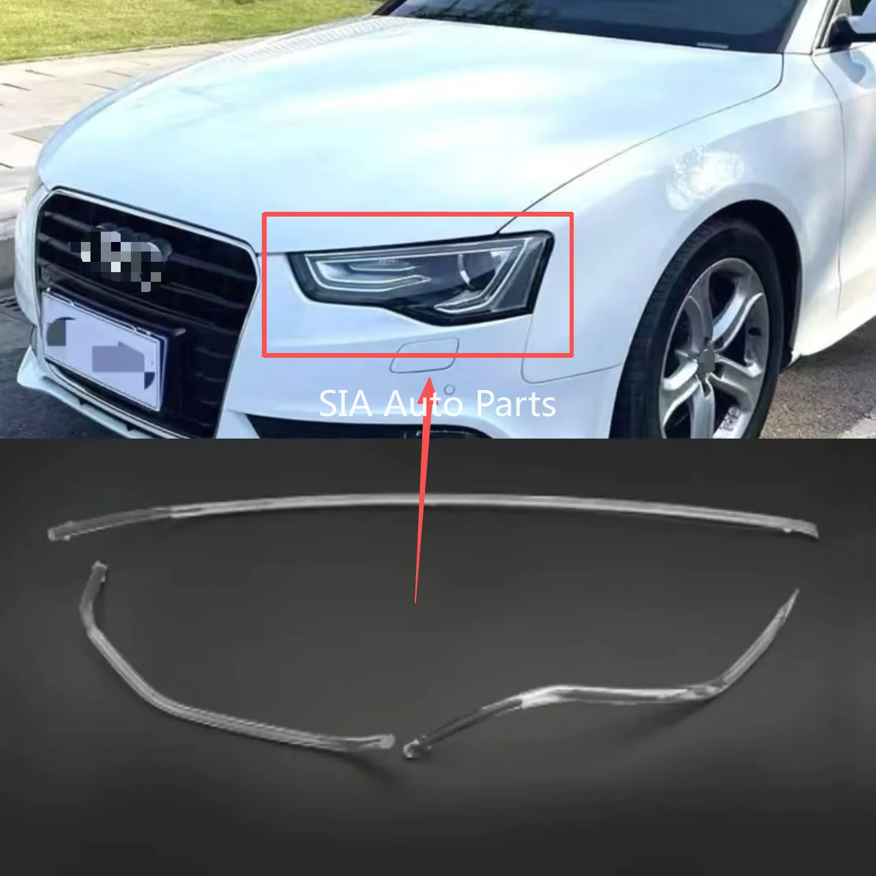 

NEW For Audi A5 S5 2012-2016 Car DRL Headlight Light Guide Plate Daytime Running Light Tube Bar White