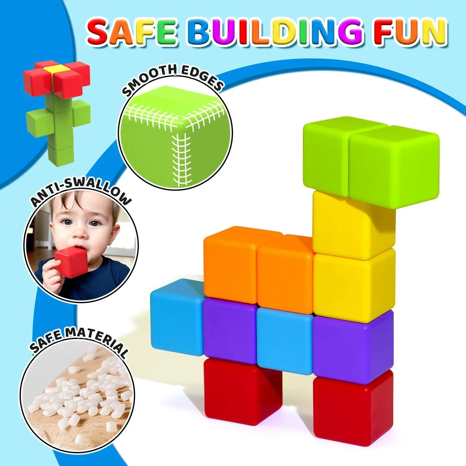 12PCS Magnetic Blocks, Gifts for 3 4 5 6 Year Old, Magnet Building Blocks for Toddlers Girls & Boys, Sensory - Montessori - view 4