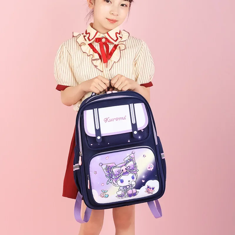 Sanrio Kulomi Cartoon Nuova borsa da scuola per studenti antispruzzo Ragazza carina Zaino per bambini semplice e leggero di grande capacità