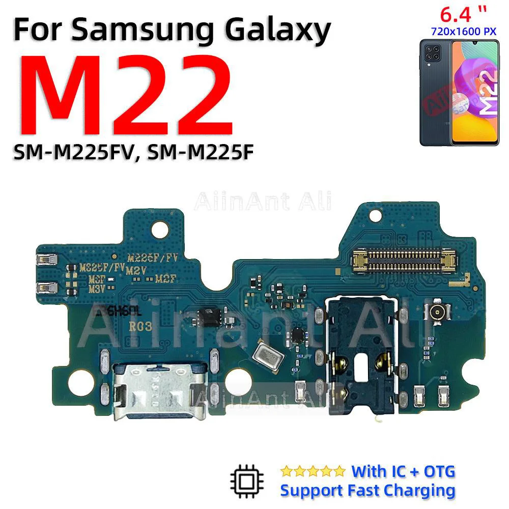 Dock USB Charger Board Connector Charging Port Flex Cable For Samsung Galaxy M01 M01s M02 M02s M04 M10 M10s M11 M12 M13 M13 M14