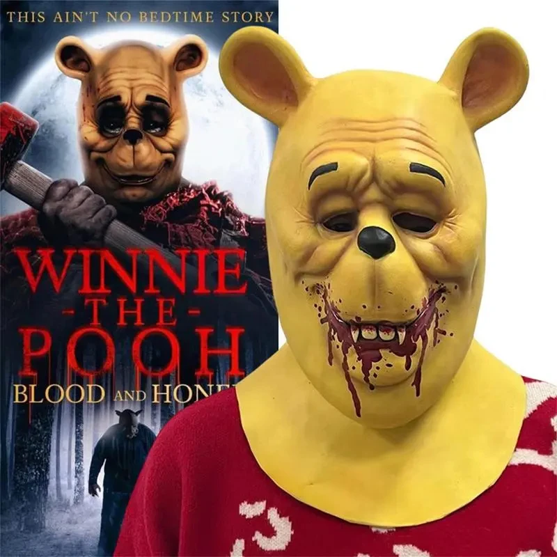 

Halloween Horror Mask Party Makeup Dance Roleplay Bloody Funny Horror Bear Unisex Full Face Adult Latex Headdress