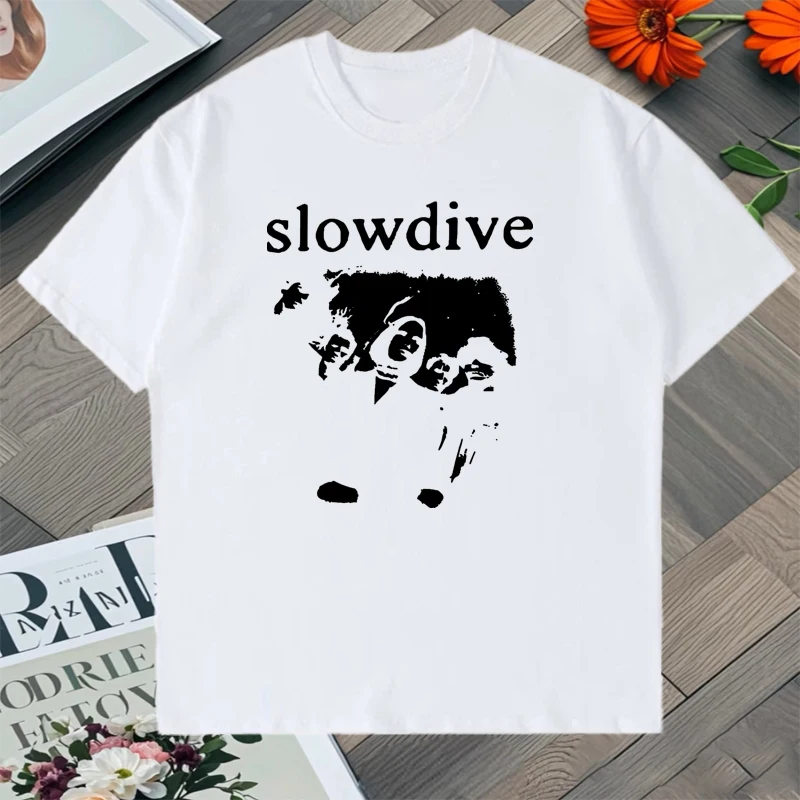 الصيف Slowdive الجرافيك تي شيرت مطبوعة الرجال النساء المتضخم الجولة الرقبة تي شيرت موضة 100% القطن أساسيات اليومية رداء علوي غير رسمي