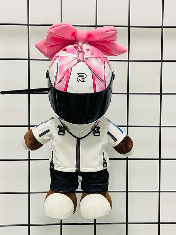 Boneco de Motocicleta Borboleta Rosa para Decoração de Porta-Malas de Carro, Boneco com Capacete de Urso, Brinquedo da Moda, ...