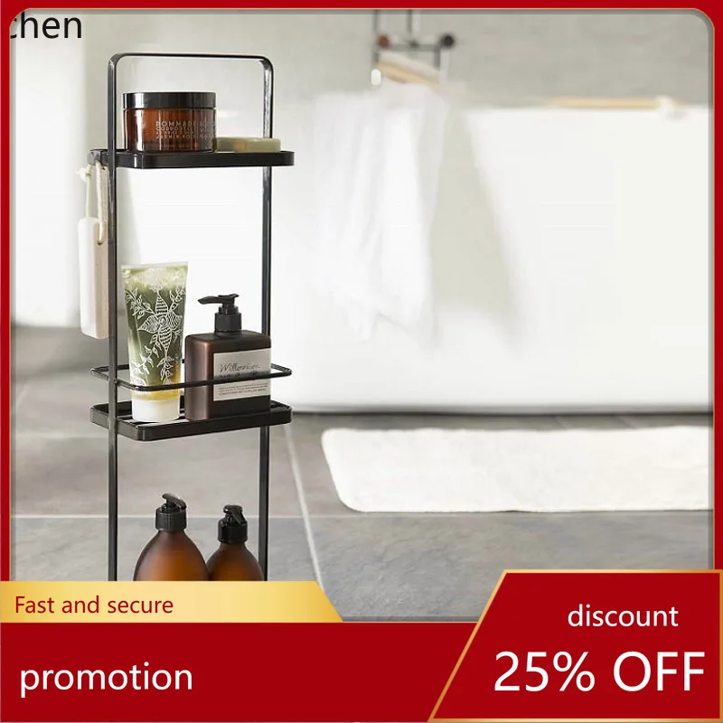 

ZML Bathroom Organizer Rack, Bathroom and Living Storage Rack, Modern Simple Floor-standing Dustproof Three-layer Storage Shelf