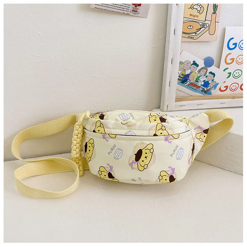 Sanrio Kuromi Chest Bag Cinnamoroll Crossbody Shoulder Bag Waist Storage Pouch My Melody Hello Kitty Coin Purse Kid Girl Gift