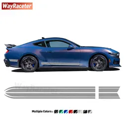Carbon Fiber Vinyl Door Side Stripes Sticker For Ford Mustang 2024 Edition California Special Dark Horse 5.0 2025 Accessories