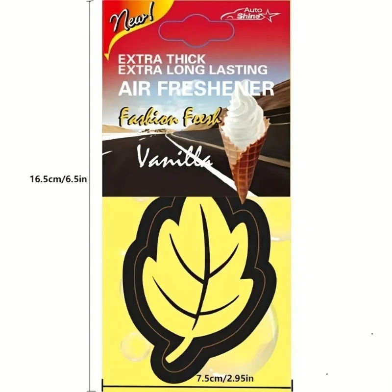 6/30/60/120/240/360/600pcs Leaf Shape Car Air Freshener  Paper Auto Hanging Vanilla Perfume Fragrance Accessories Interior