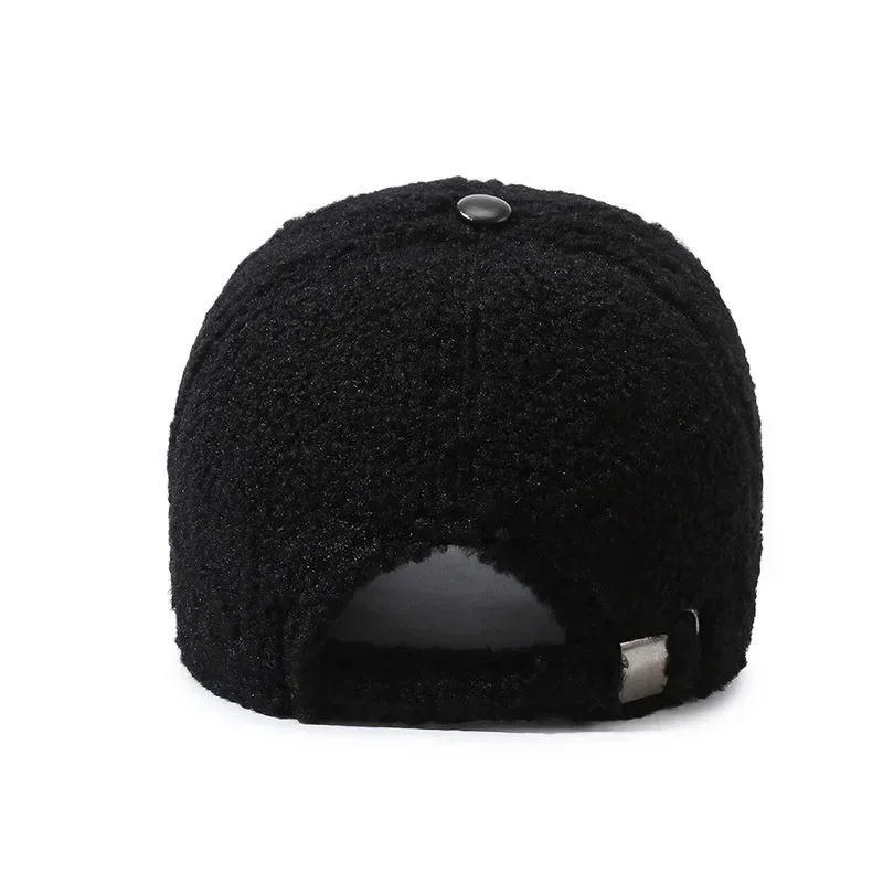 Mężczyźni kobiety wełna jagnięca haftowana litera czapka z daszkiem jesień kobieta zima ciepła moda na zewnątrz Snapback regulowana czapka Casquette