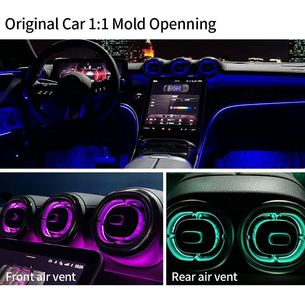 Presa d'aria per turbina per auto Presa d'aria decorativa per luce ambientale Prese d'aria CA per Mercedes Benz Classe C W206 GLC X254