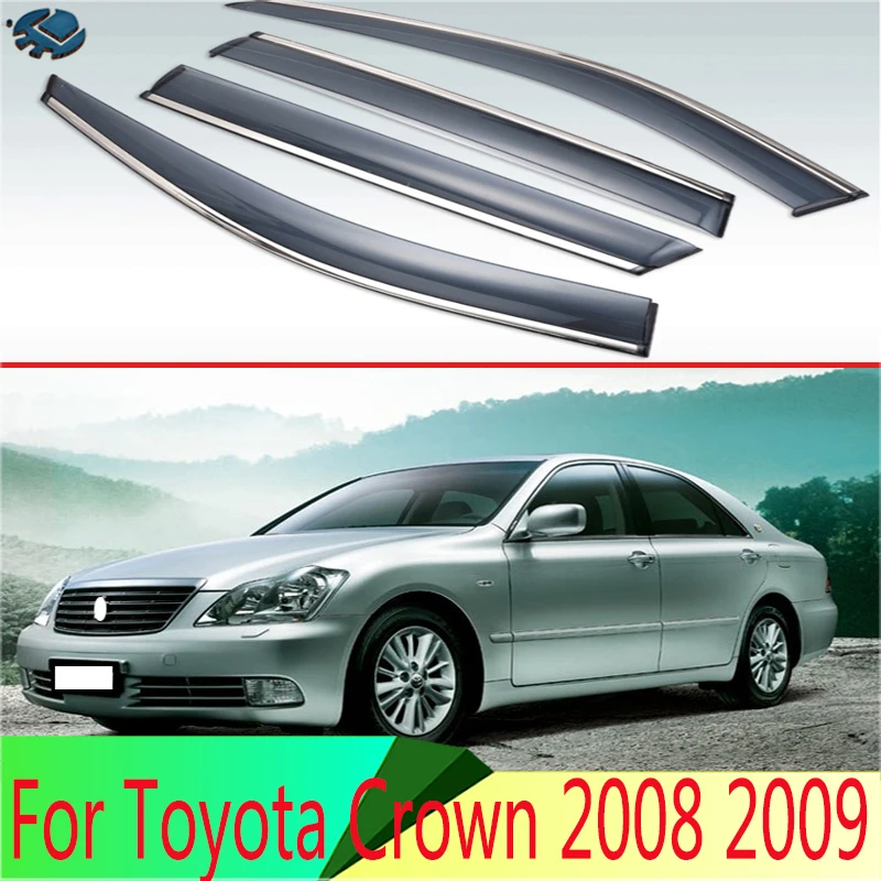 

Для Toyota Crown 2008 2009 пластиковый внешний козырек вентиляционные шторы оконный солнцезащитный дефлектор от дождя 4 шт.