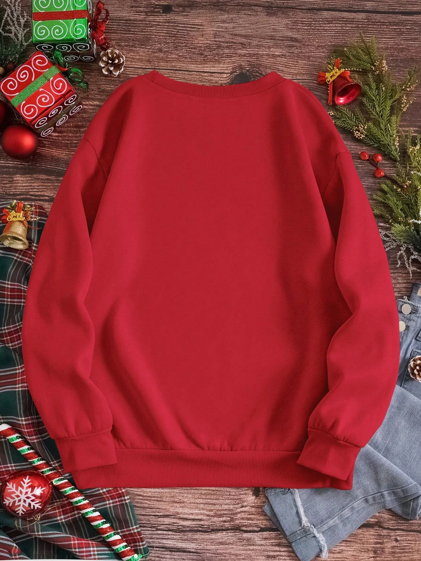 Feliz Navidad estampado de dibujos animados mujer ropa de calle Casual básico sudadera Otoño Invierno polar con capucha moda suave jerseys