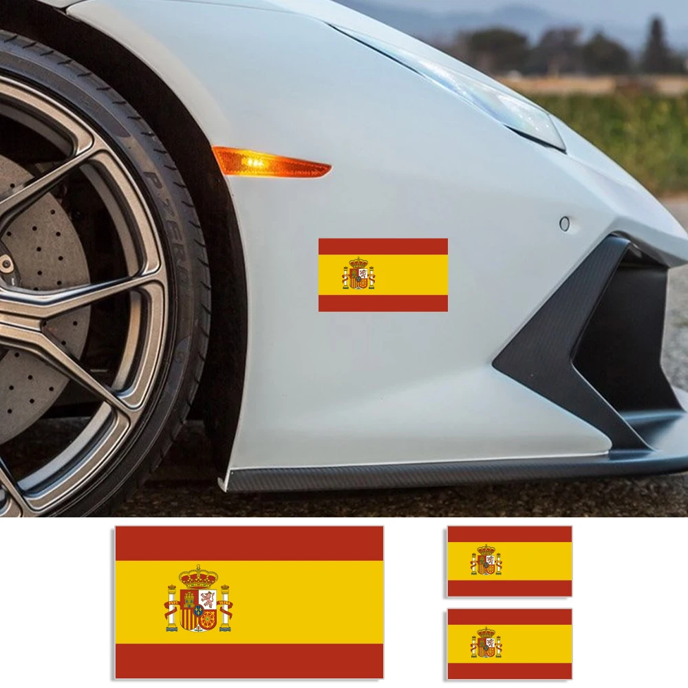 Spanish Spain National Flag Car Sticker Spanish Waterproof Vinyl Decals For  Motorcycle Laptop Window Walls Auto Accessories