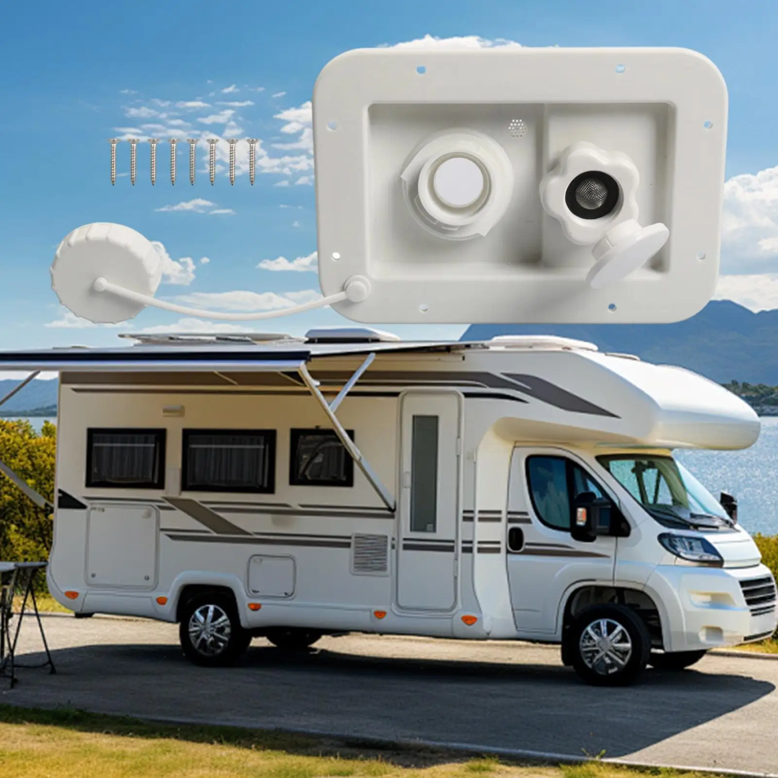 

RV Water Inlet Weatherproof Vehicle Accessories RV City Water Inlet Car Accessories For Road Trip Travel Camping Home Garage