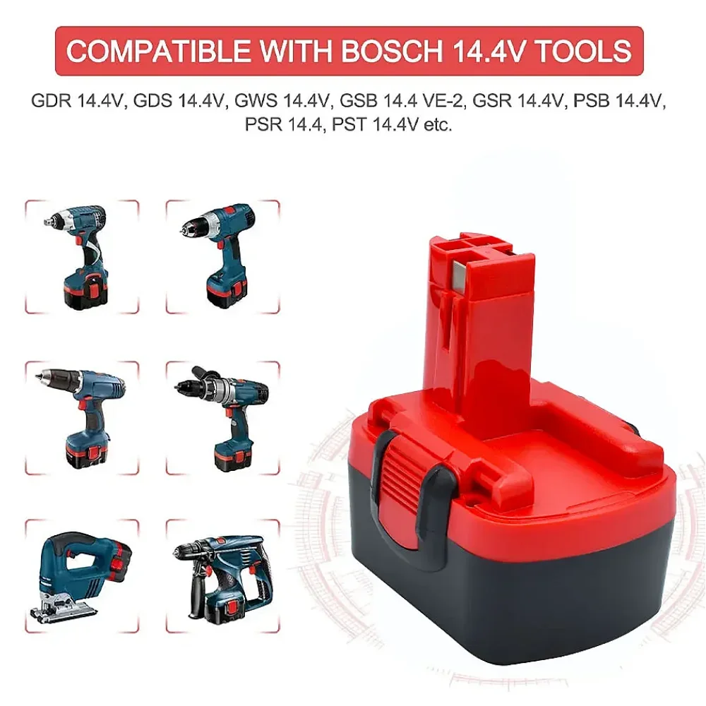 

14.4V 4800mAh Ni-MH Rechargeable Power Tool Battery For Bosch BAT038 15614 1661 1661K 22614 23614 32614 33614