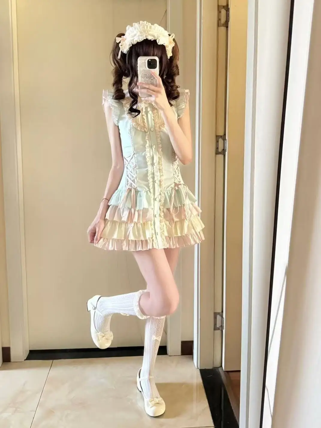 

Милое элегантное женское праздничное платье принцессы Y2k, шикарное винтажное платье феи с бантом, кружевное бандажное платье с тонкой талией, французское летнее женское платье