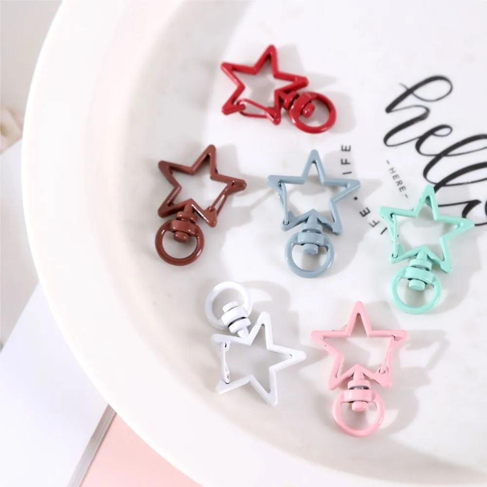 5 قطعة نجمة معدنية قطب جراد البحر مخلب المشبك الزناد كليب أبازيم DIY بها بنفسك حقيبة المفاتيح خاتم صنع المجوهرات الحرفية المفاتيح اكسسوارات