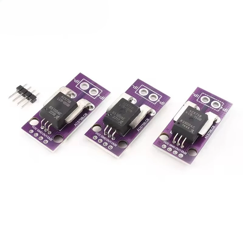 ACS758 50A AC/DC High-Precision Current Sensor Module with Isolated Analog Output (3.3V-5V) for Drones, RC Models Energy Meters