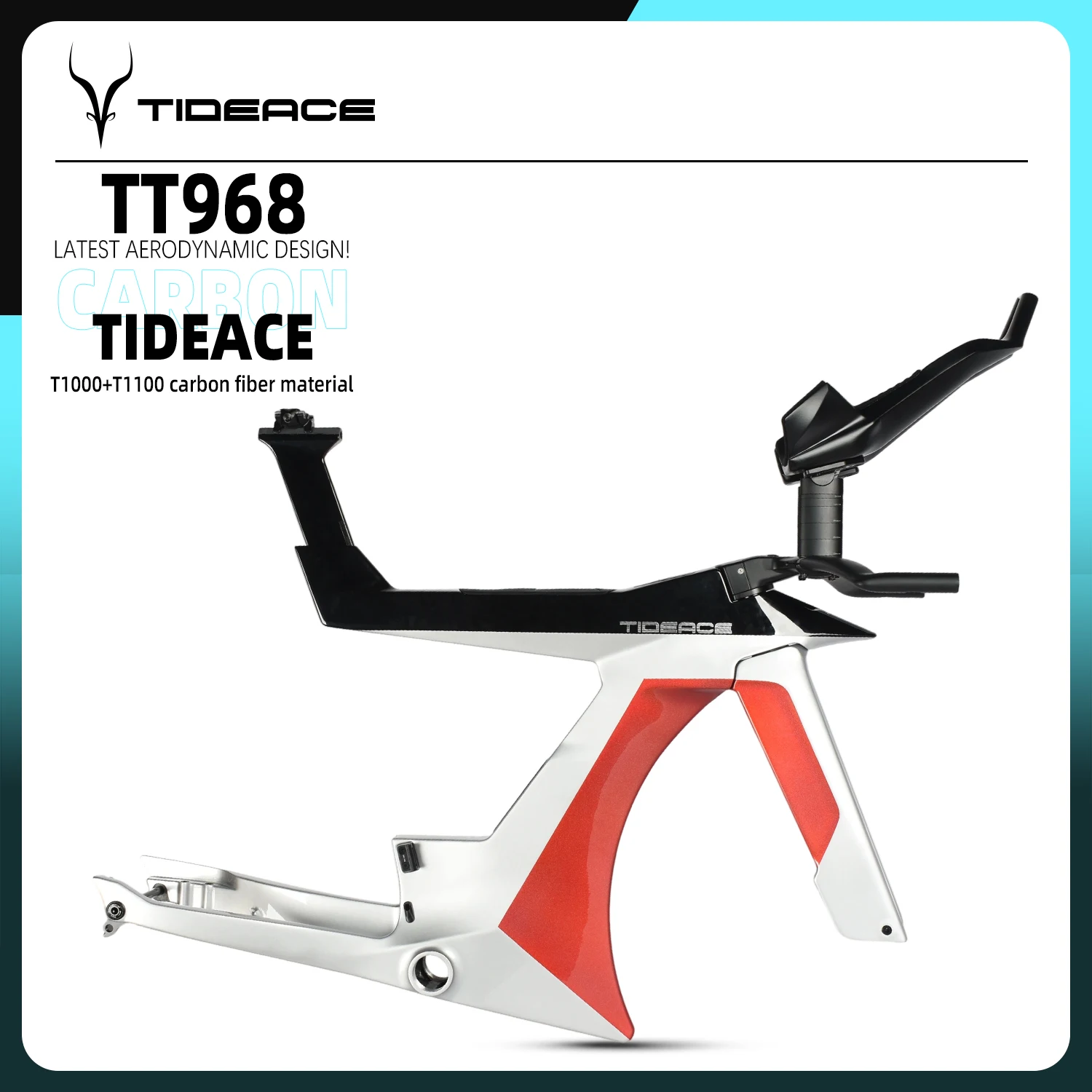 UDH Hanger T47 Carbon Fiber Triathlon Frame Tideace Bike Disc Brake Aero Carbon TT Frame Tri Bike Frames TT Handlebar Frameset