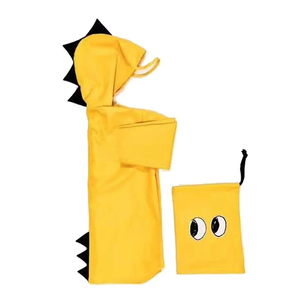 Cute Dinosaur Polyester Baby Raincoat Outdoor Waterproof Rain Coat Children Impermeable Poncho Boys Girls Rain Coat Yellow