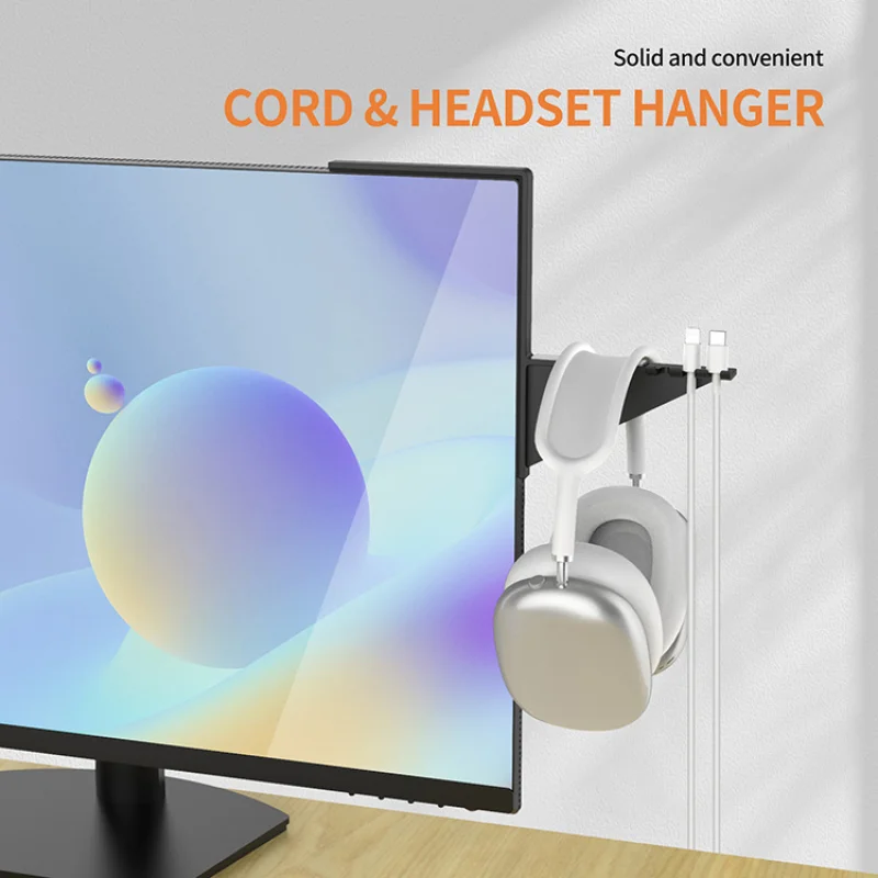 Headset Hanger Hook Headphone Stand Universal Headphone PC Monitor Adhesive Earphone Stand Rack Holder Earphone Cable Management