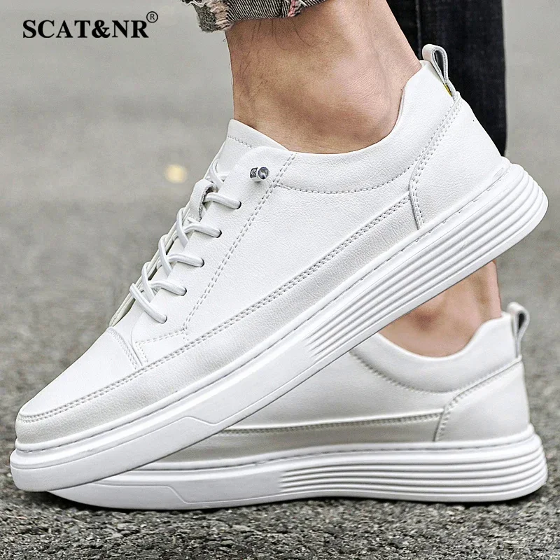 Genuine leather casual shoes men white sneakers fashion designer all-match Four Seasons retro low top walking MEN\'S SHOES casual