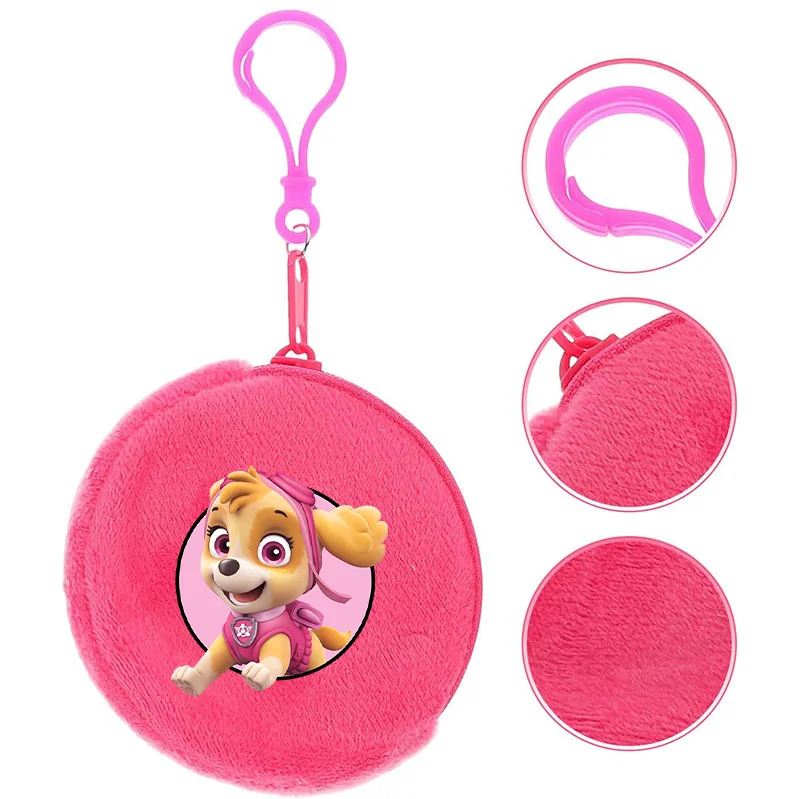 Cartoon Paw Patrol Coin Purse Marshall Rubble Zipper Key Pouch Cute Dog Print Pocket Money Bag Small Coin Wallet Party Gift Bag