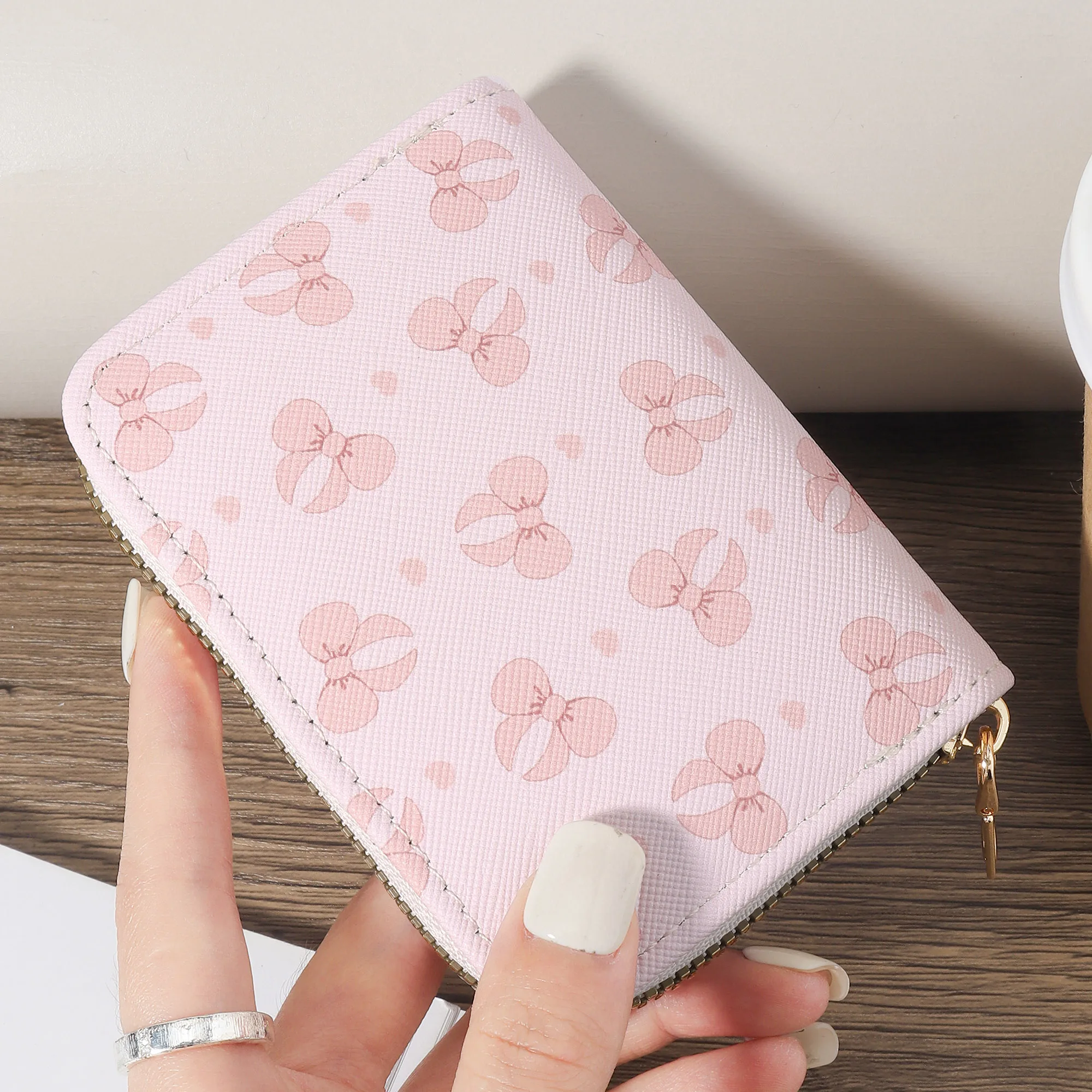 Women's Minimalist Short Wallet ,Solid Color Coin Purse, Fashion Zip Around Card Holder Versatile Small Storage Bag For Keys & C