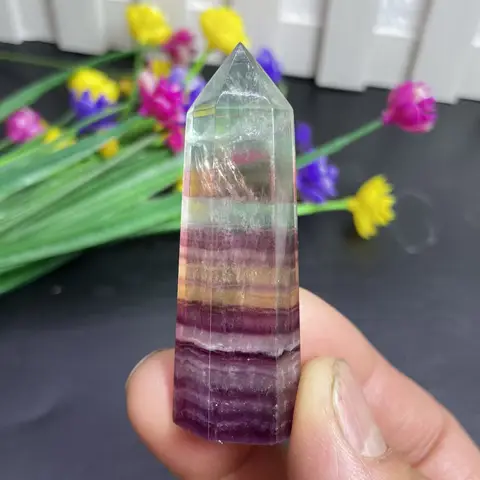 천연 다채로운 형석 타워, 크리스탈 석영 포인트 힐링 스톤 트리트먼트, 홈 데코 매직 오벨리스크