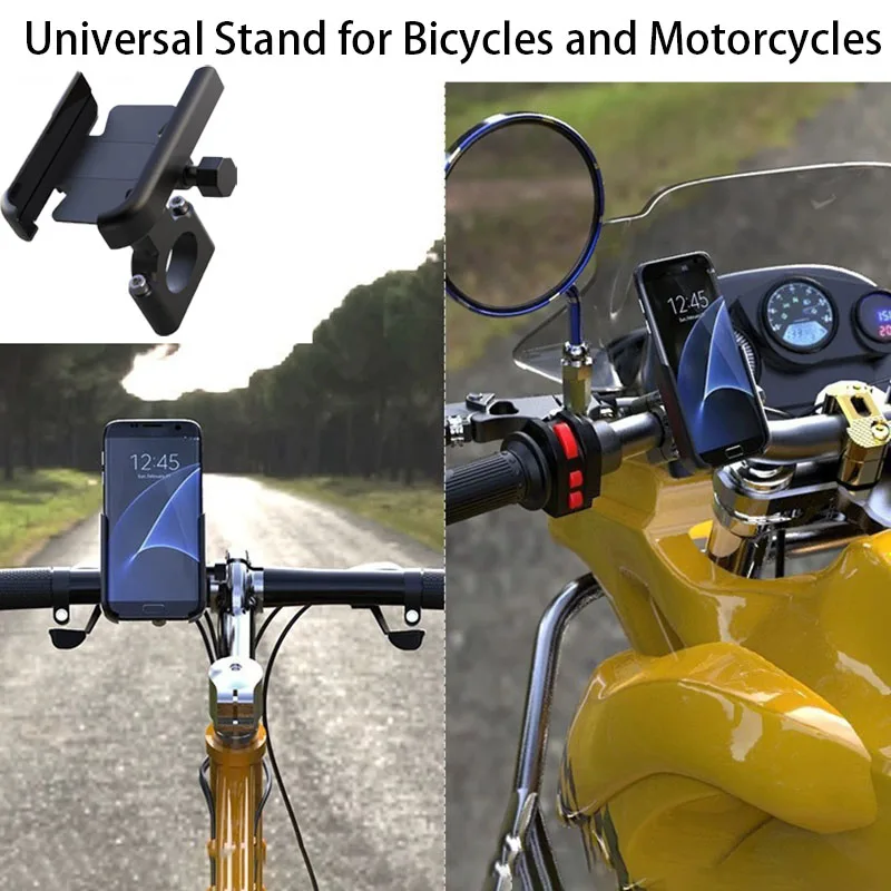 

Aluminum Alloy Motorcycle Modified Handlebar Phone Holder Universal GPS Moto Support Cellphone Handlebar Mount for 4-7in Phone