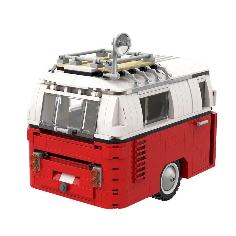 MOC Bausteine 46121 RV Anhänger T1 Kleine Partikel Set Caravan Anhänger Kreative Kinderspielzeug