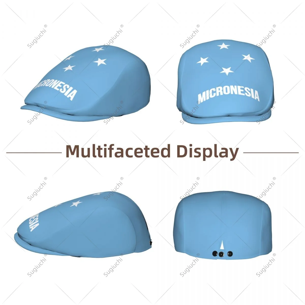 Forward cap Federated States Of Micronesia Flag Men Women Flat Newsboy Driving Hat Cap Short Brim for Driving Daily visors hat