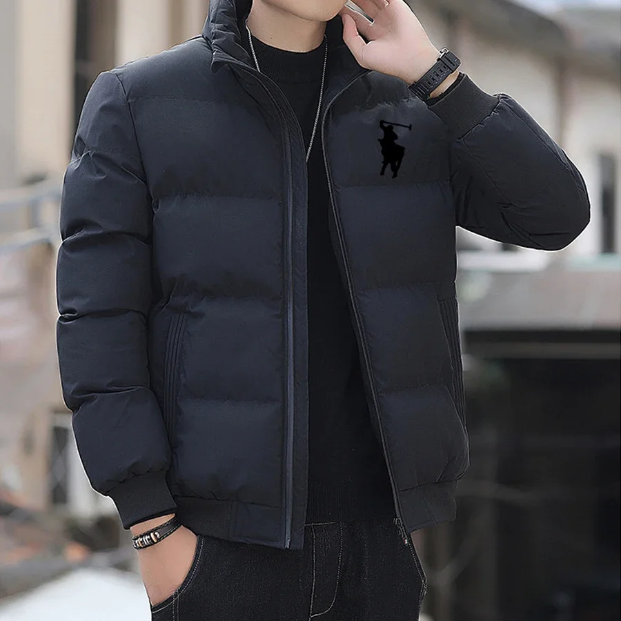 Herren-Daunenjacke 2024, Herbst/Winter, modischer Reißverschluss, Outdoor-Angeljacke, winddicht, lässig, mit Baumwolle gefütterte Jacke, M-5XL, Daunenjacke für Herren