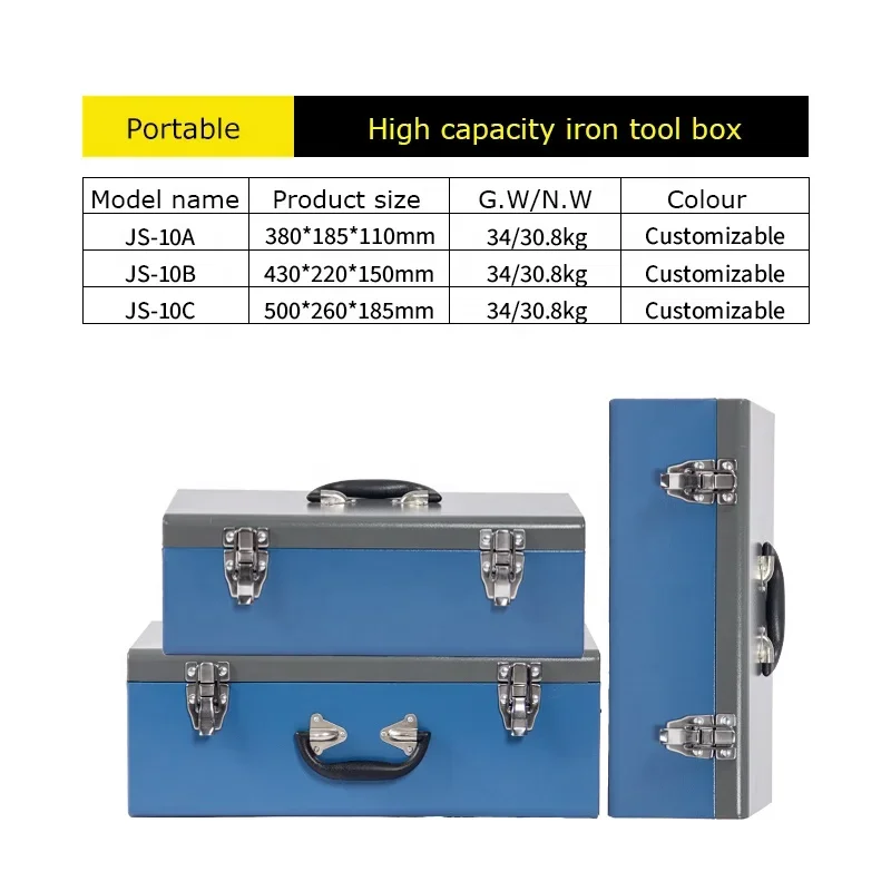 Unterstützung OEM Professional Style einfach zu tragen tragbare kleine Metall mechanische Werkzeug Aufbewahrung boxen mit Kunststoff griff