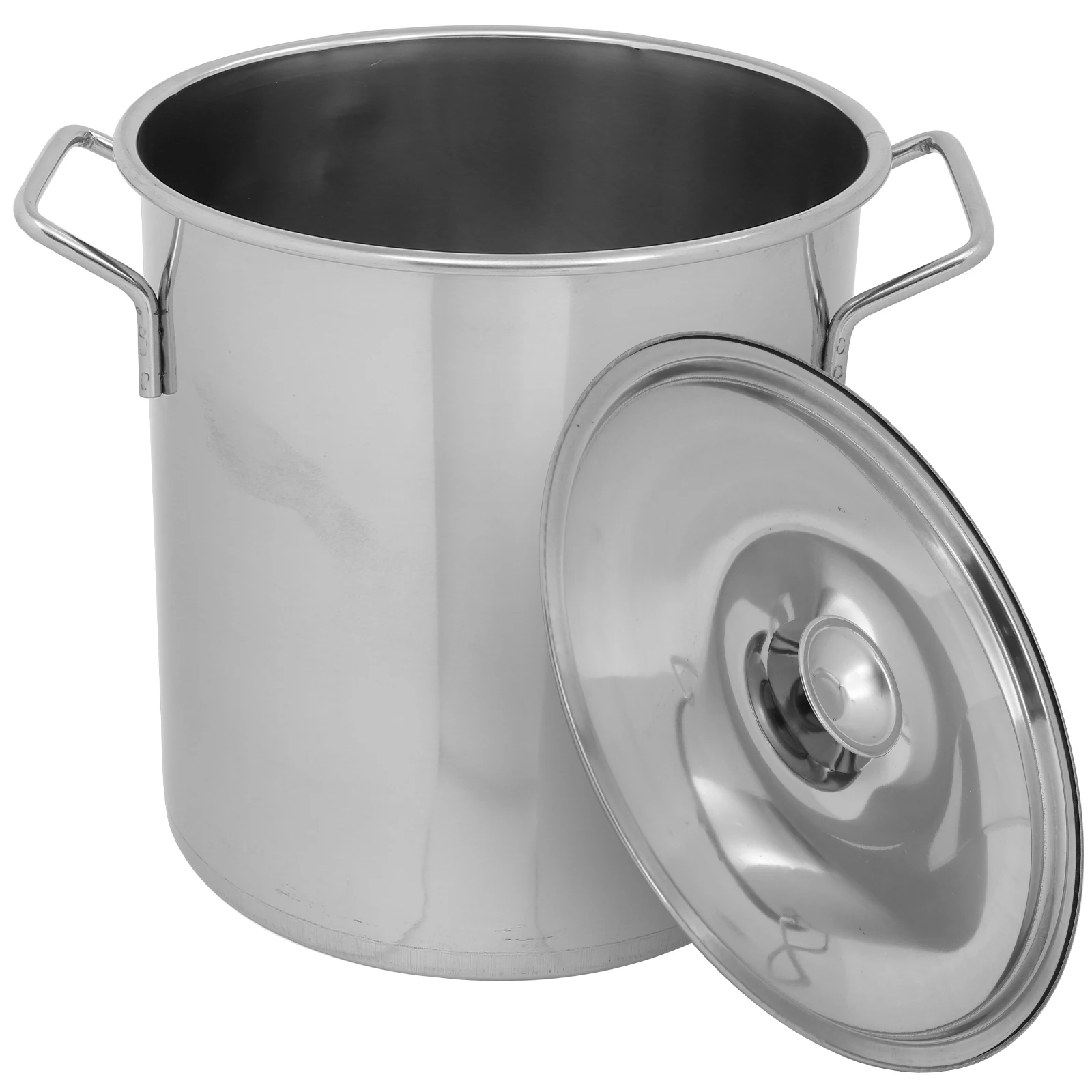 

Stainless Steel Stock Pot Large Capacity Soup Pots with Lids Multipurpose Rice Bucket Lid Fit Hotel Home School