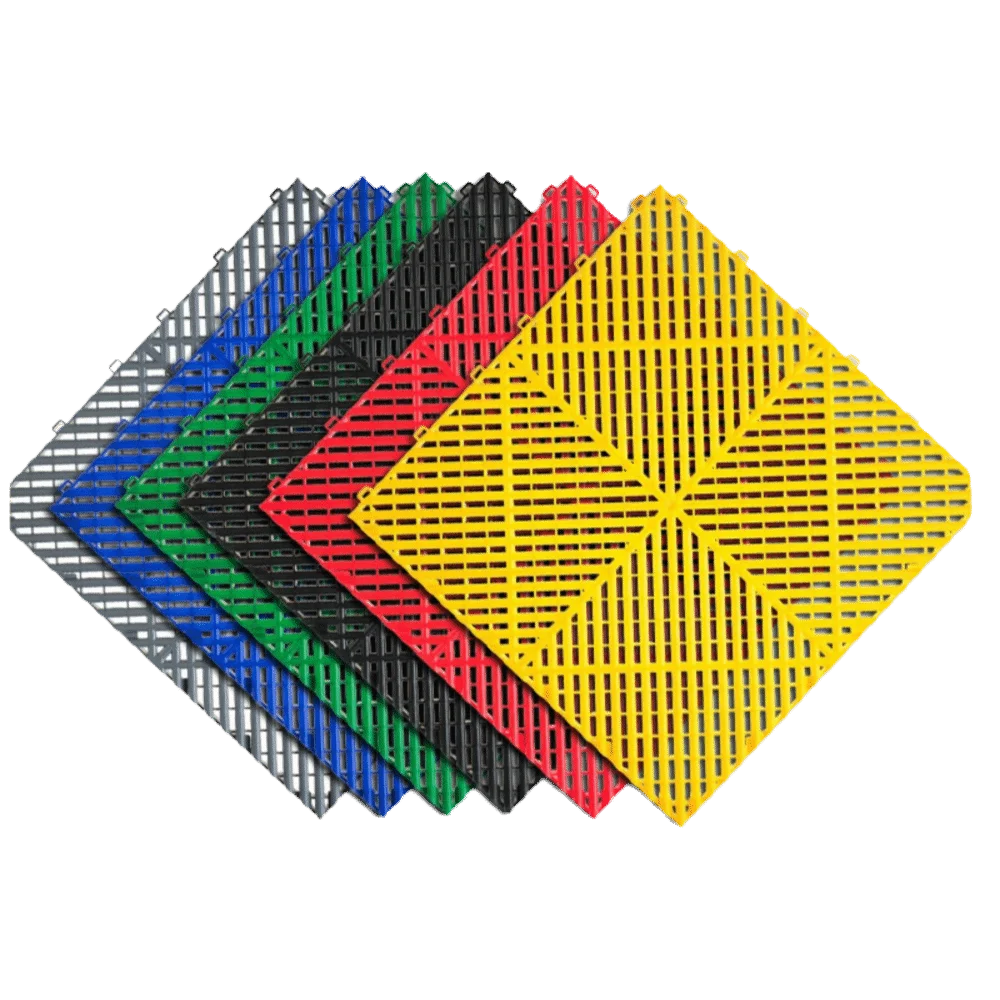 

Пластиковые водонепроницаемые напольные плитки для гаража 400x400x18 мм, противоскользящие, с дренажными отверстиями, для парковки автомобилей и мастерских