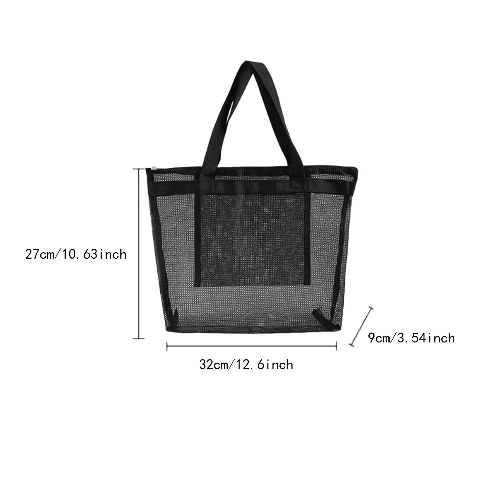 Mesh with Zipper Foldable Vacation Essential Large Capacity Pool Bag