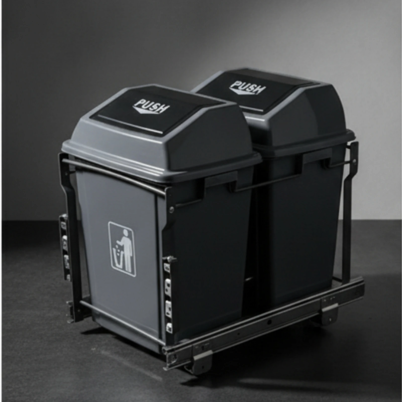 Under Sink Trash Can Concealed Under-Cabinet Pull-out Waste Bin for Kitchen, Utility Room