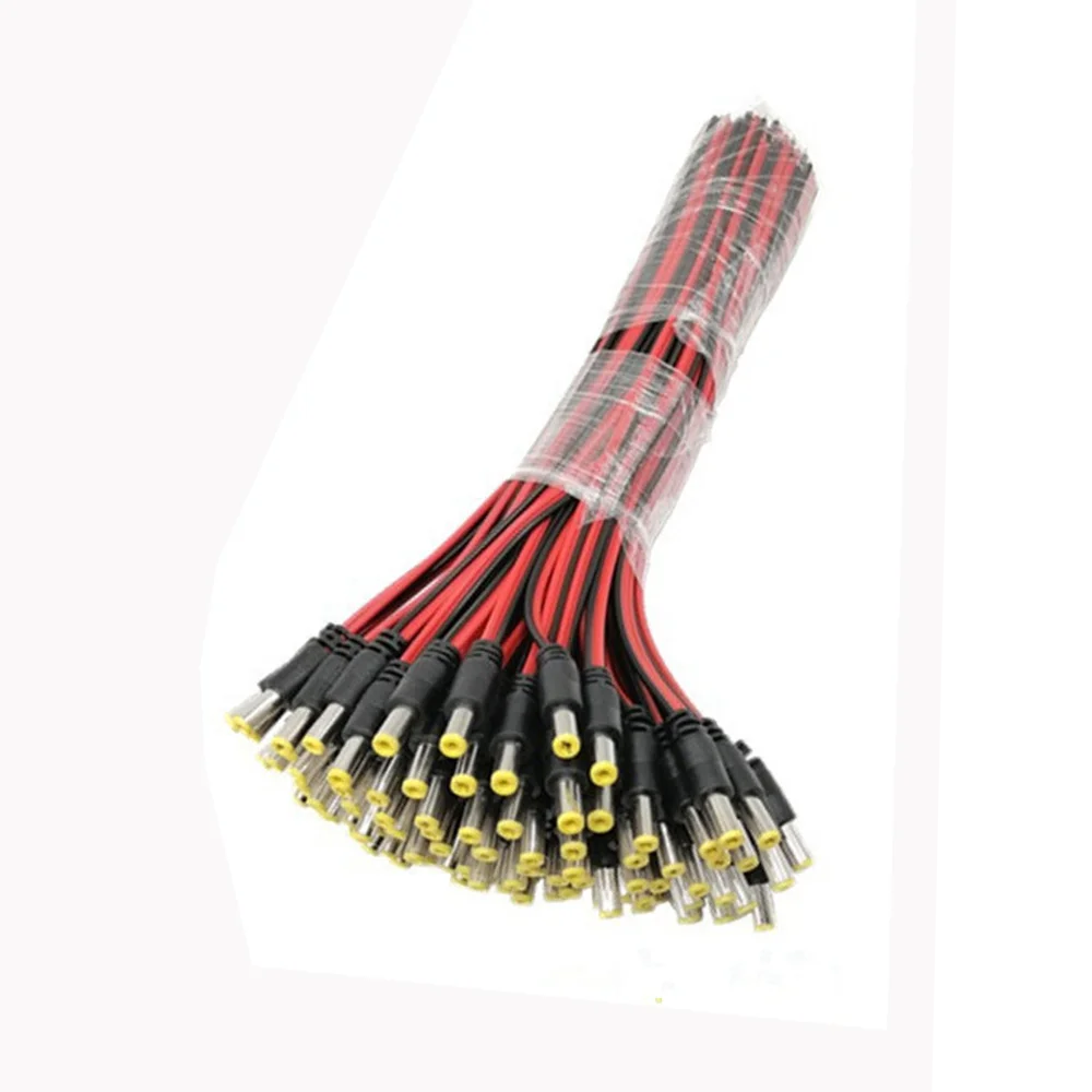 20PCS 16AWG 5.5*2.5mm/2.1mm High Quality DC Power Jack With Wire DIY Female& Male Socket DC Connector Plug Adapter DC12V-24V